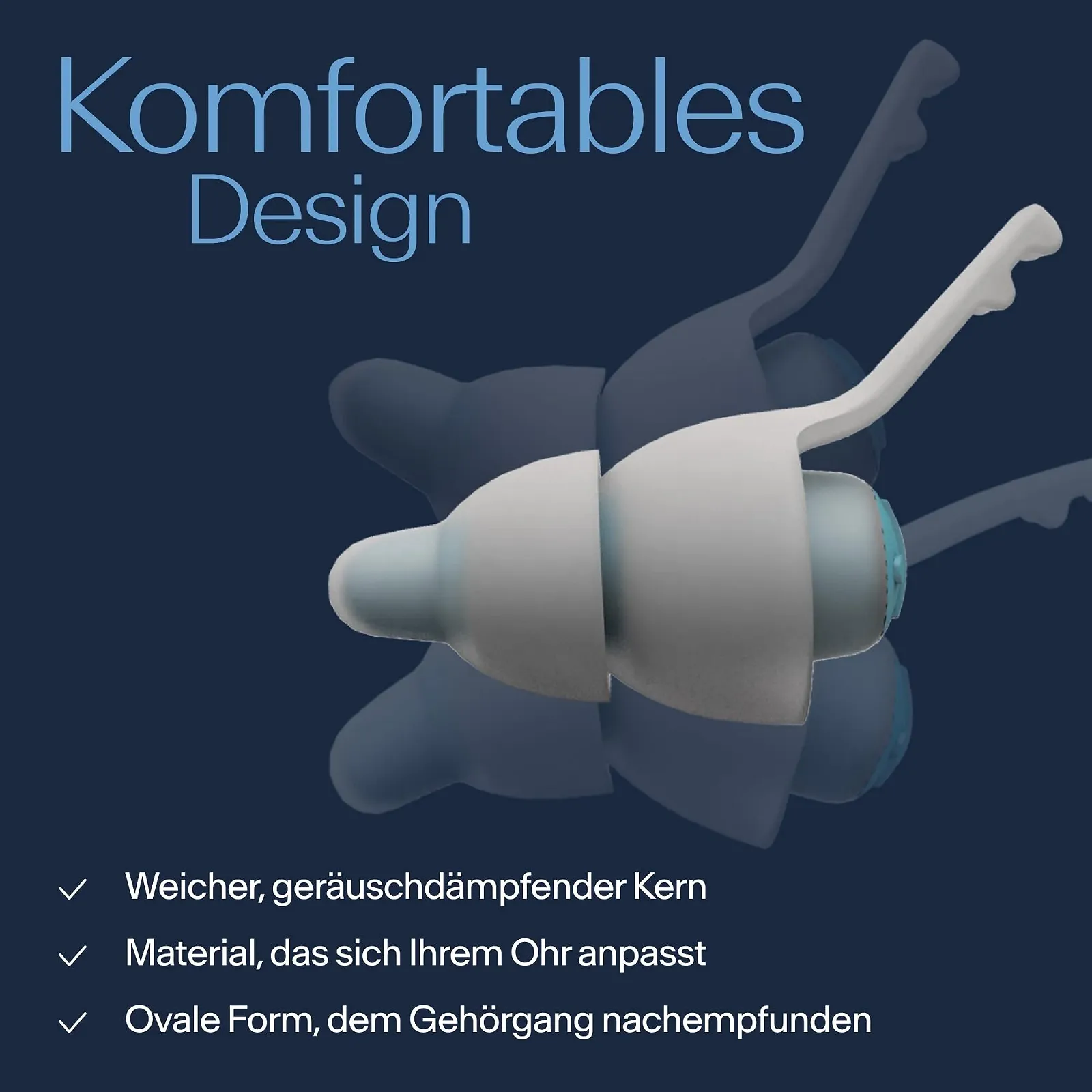 Беруші Alpine SleepDeep для сну та концентрації 27 дБ Нова 3D овальна форма, м'який шумопоглинаючий матеріал для максимального комфорту Розмір S, фото №3