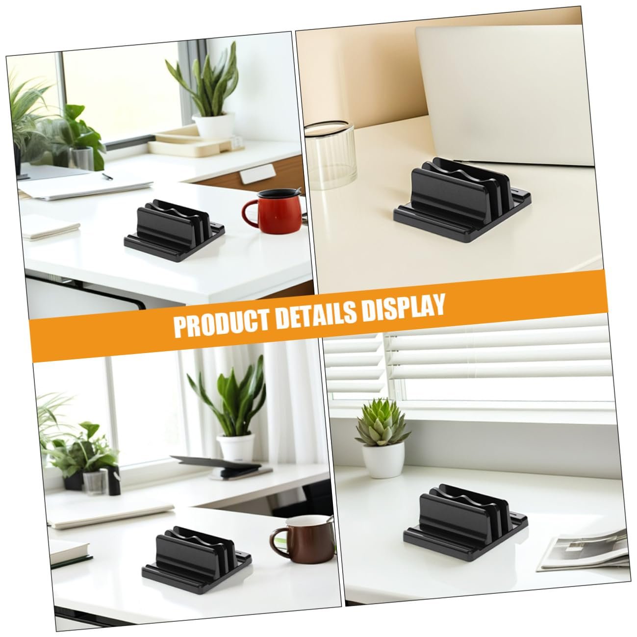Вертикальная Подставка для ноутбука с двойным слотом, регулируемая док-станция, многофункциональный настольный органайзер для книг и ноутбуков, компактная, стабильная подставка, подходит для чтения, фото №9