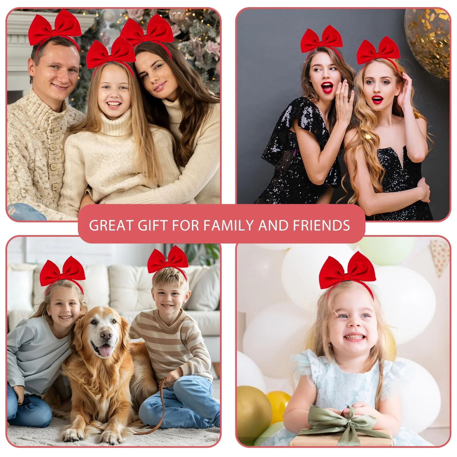 Обруч на голову Sibba Bows Червона з великим бантом для жінок, аксесуар для волосся, фото №8