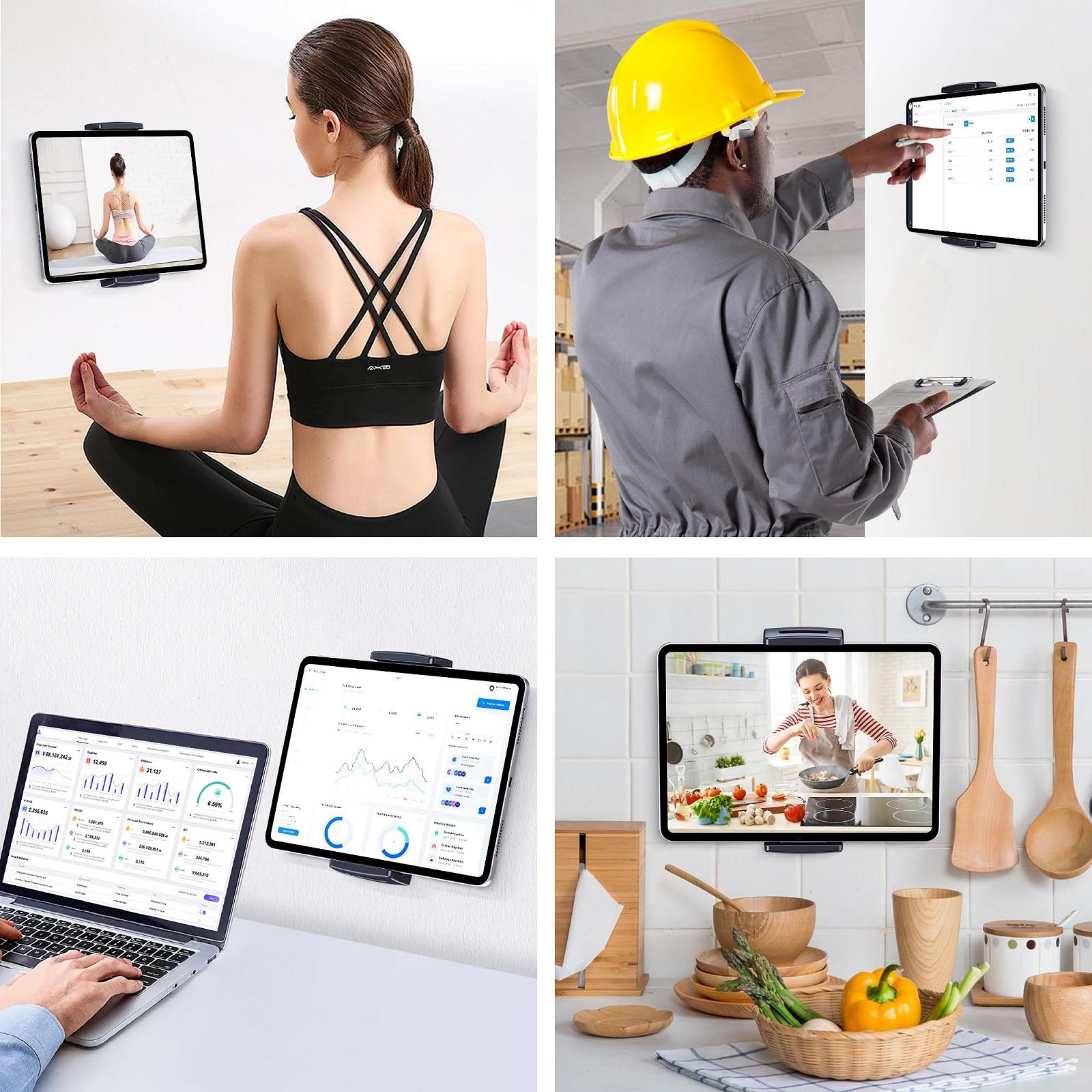 Настінне кріплення CreaDream для iPad, регульований та розширюваний алюмінієвий кронштейн, підходить для планшетів 4,7-13 дюймів, телефонів, Kindle Fire HD, Galaxy Tab, Samsung Galaxy, фото №7