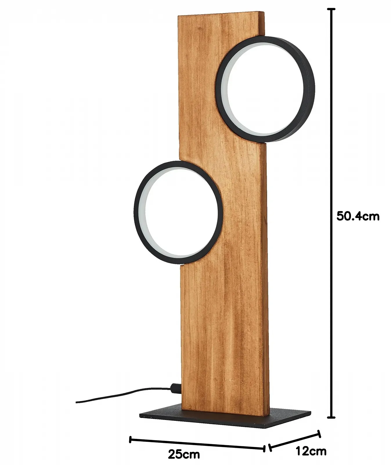 Настольная лампа Lightbox Nature 50 x 25 x 12 см 12 Вт 1300 лм 3000 К Матовый черный/коричневый, фото №7