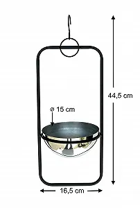 Подвесное кашпо DanDiBo 96083 44.5 см с горшком S серебристое черное synthetic.ua - Фото 1