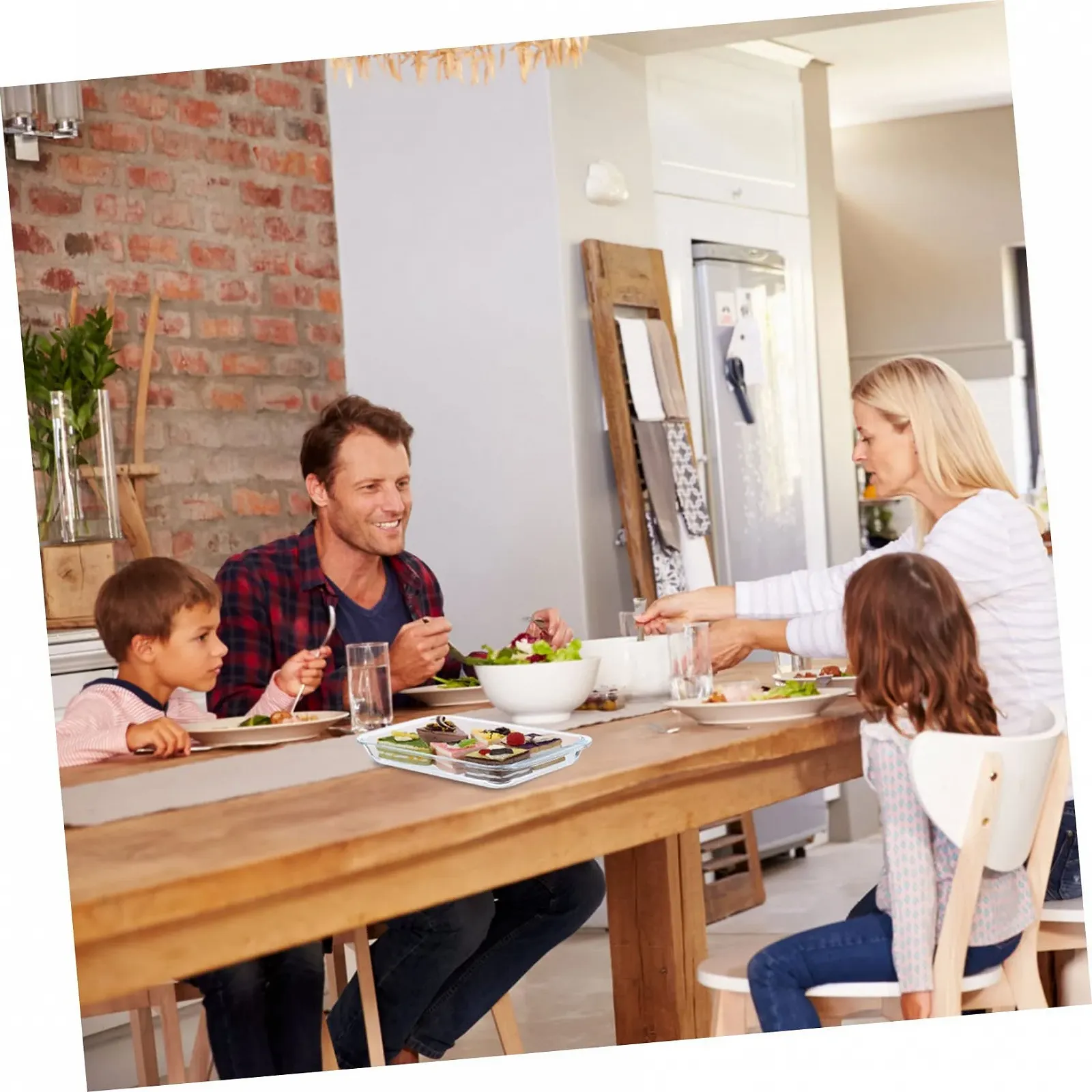 Форма для запекания GLEAVI Закаленное стекло Прямоугольная Большая Термостойкая, фото №6