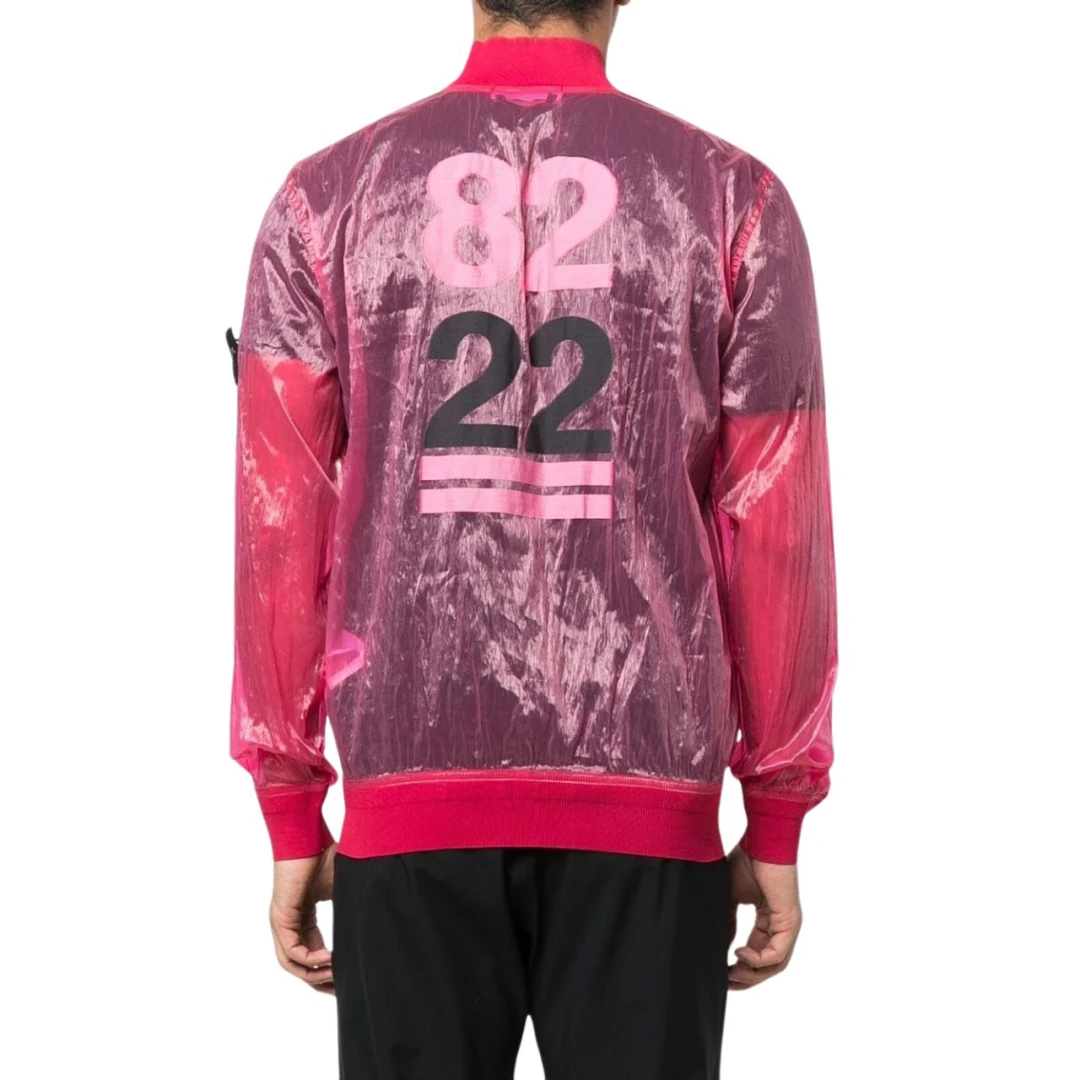 Куртка STONE ISLAND Бомбер Полупрозрачный нейлон розовый XL, фото №2