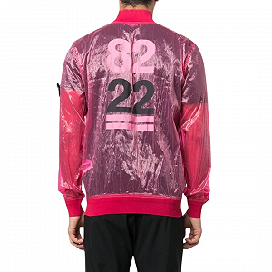 Куртка STONE ISLAND Semi-transparent nylon bomber jacket pink XL synthetic.ua - Фото 1