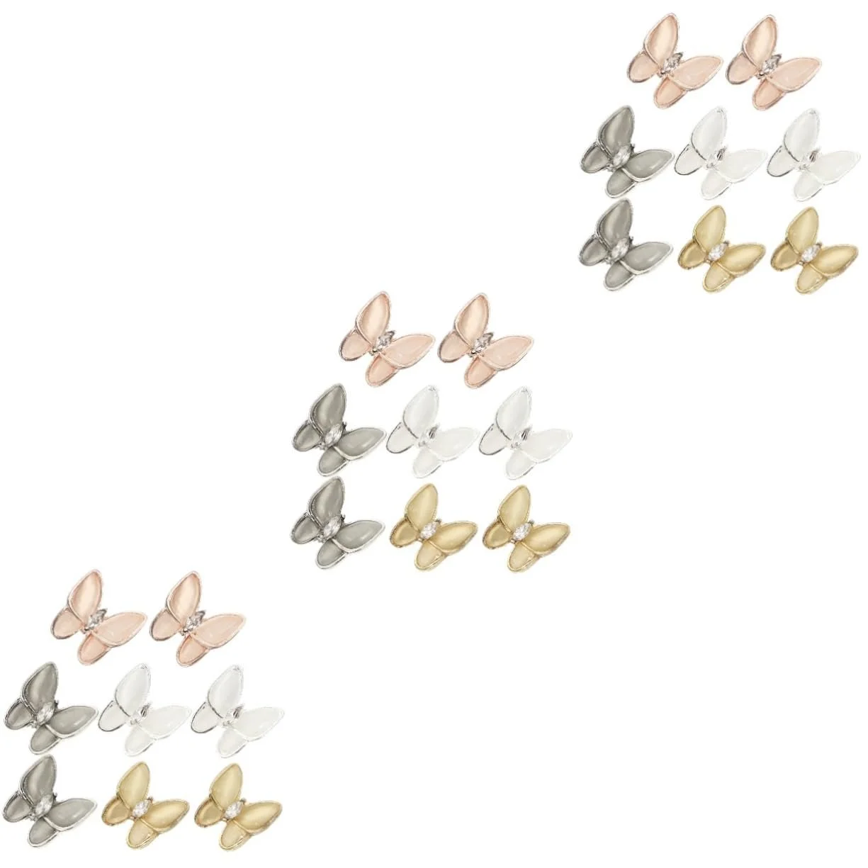 Украшения для ногтей Healeved, 3 шт, циркон, розовое золото и платина, фото №1