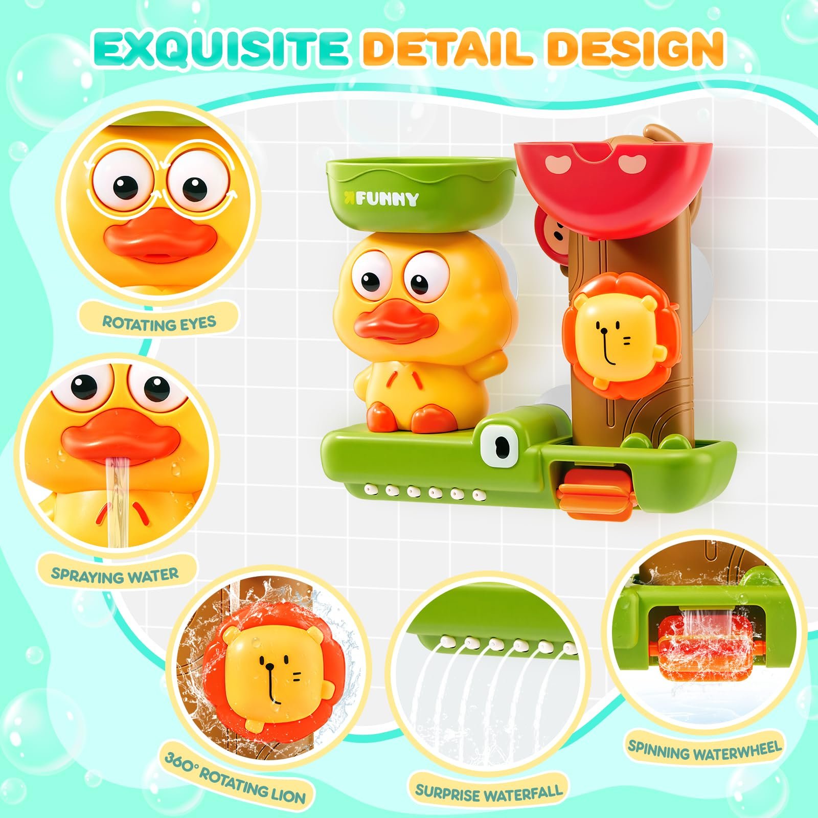 Игрушка для ванны Утка Лев Крокодил Водяная игрушка, фото №3