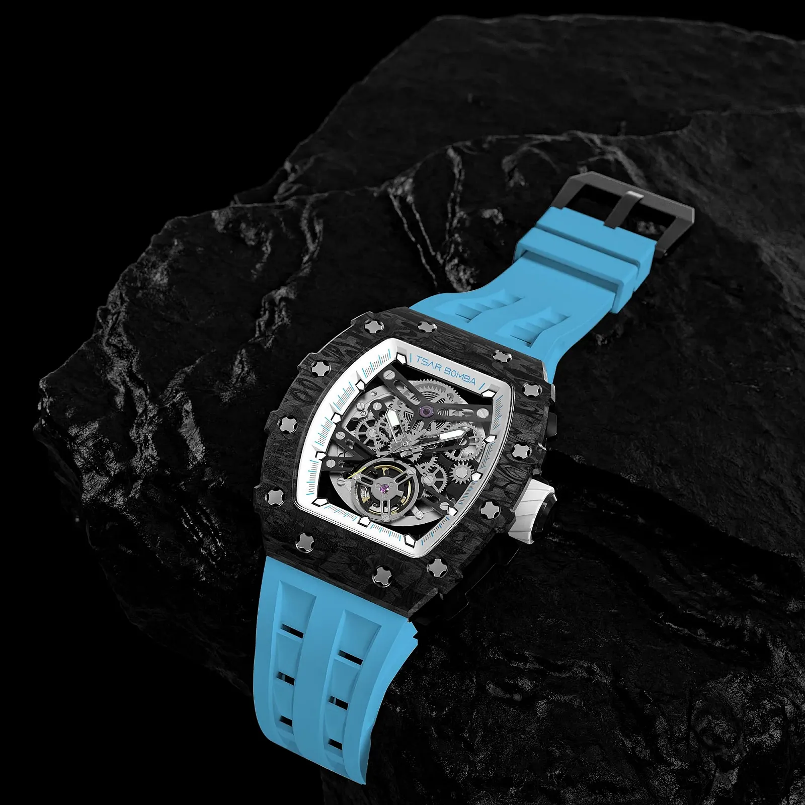 Мужские Автоматические Механические Часы TSAR BOMBA Оригинальный Дизайн Квадратные из нержавеющей стали 50 м Водонепроницаемые и Силиконовый Ремешок, фото №7 Мужские Автоматические Механические Часы TSAR BOMBA Оригинальный Дизайн Квадратные из нержавеющей стали 50 м Водонепроницаемые и Силиконовый Ремешок, фото №7