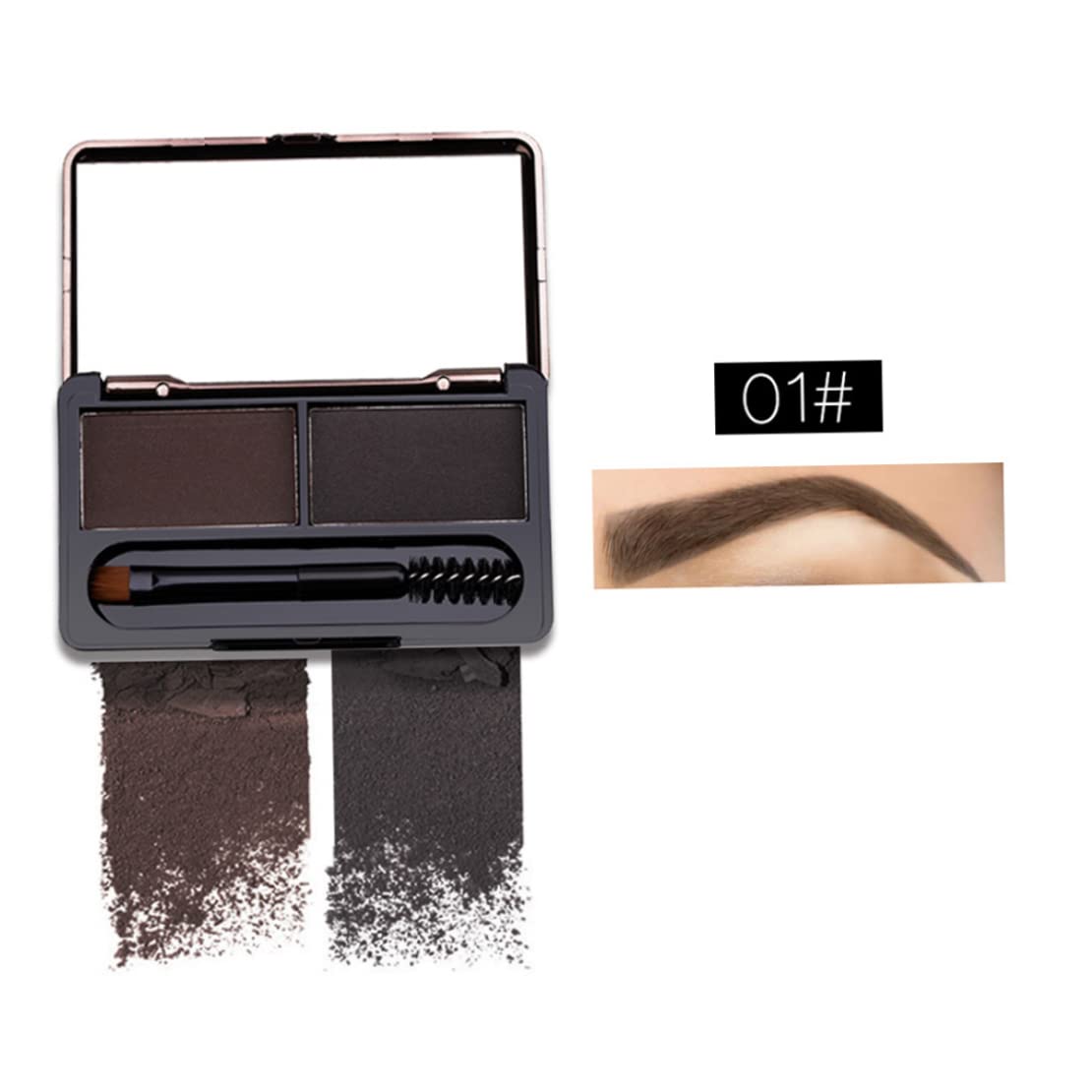 Набір Eyebrow Powder Duo Sculpting для дівчат жінок 2 кольори м'яка водостійка темно-коричнева і G, фото №4
