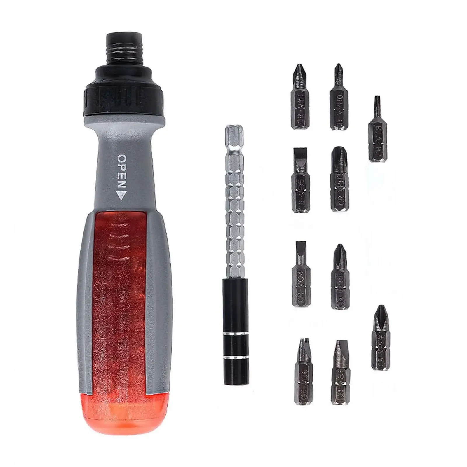 Набір викруток з тріскачкою 10-в-1 з магнітними насадками, фото №2