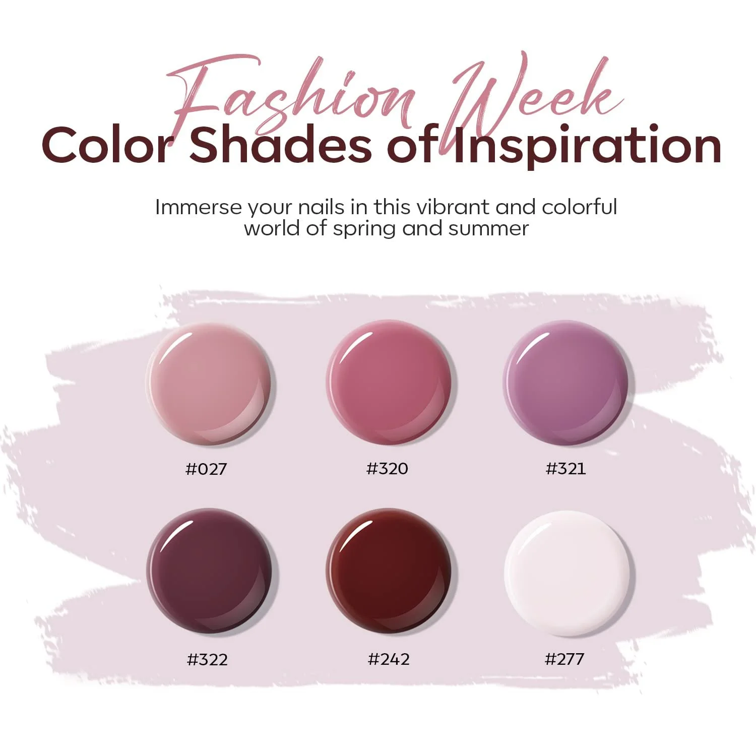 Полигель Modelones Набор 6 цветов Натуральный розовый фиолетовый, фото №2