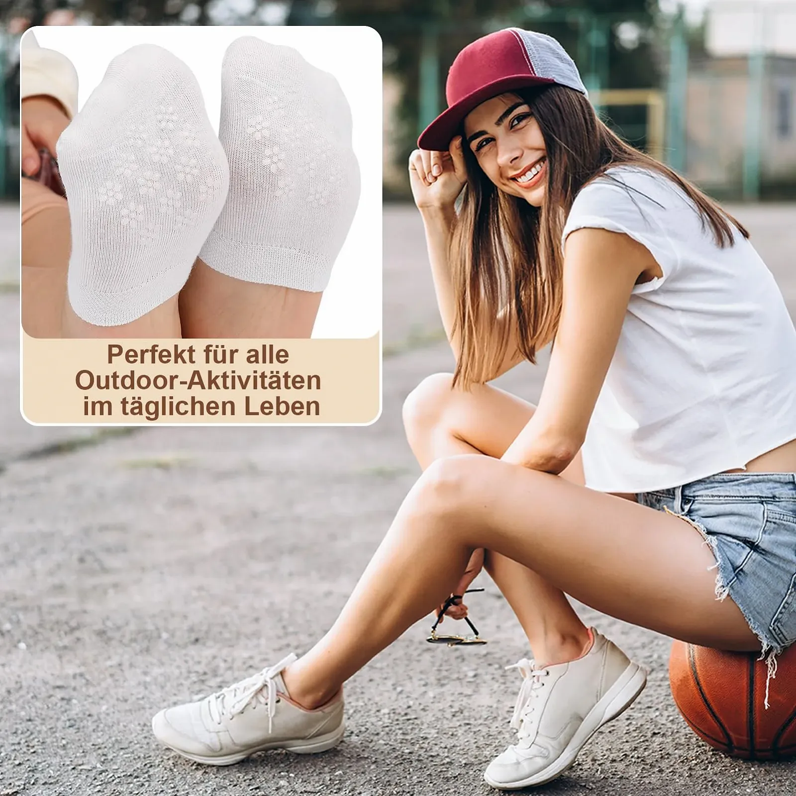 6 пар носков для передней части стопы, силиконовые, невидимые носки, нескользящие полуноски, носки для пальцев, женские балетки, носки для высоких каблуков, фото №7