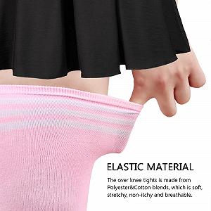 Женские носки DRESHOW выше колена, гетры в полоску synthetic.ua - Фото 1