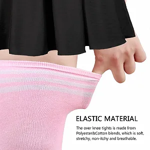 Жіночі шкарпетки DRESHOW понад коліно, гетри в смужку synthetic.ua - Фото 1