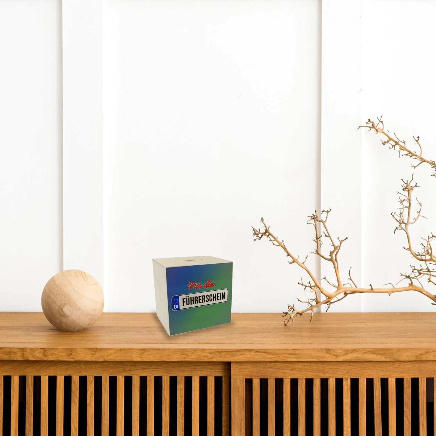 Скарбничка дерев'яна Für den Führerschein з мотивом номерного знака на права, фото №4