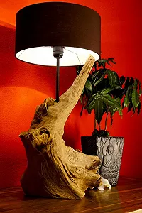 Настільна лампа торшер Thanin Kinaree 58 см Driftwood з коріння дерева synthetic.ua - Фото 1