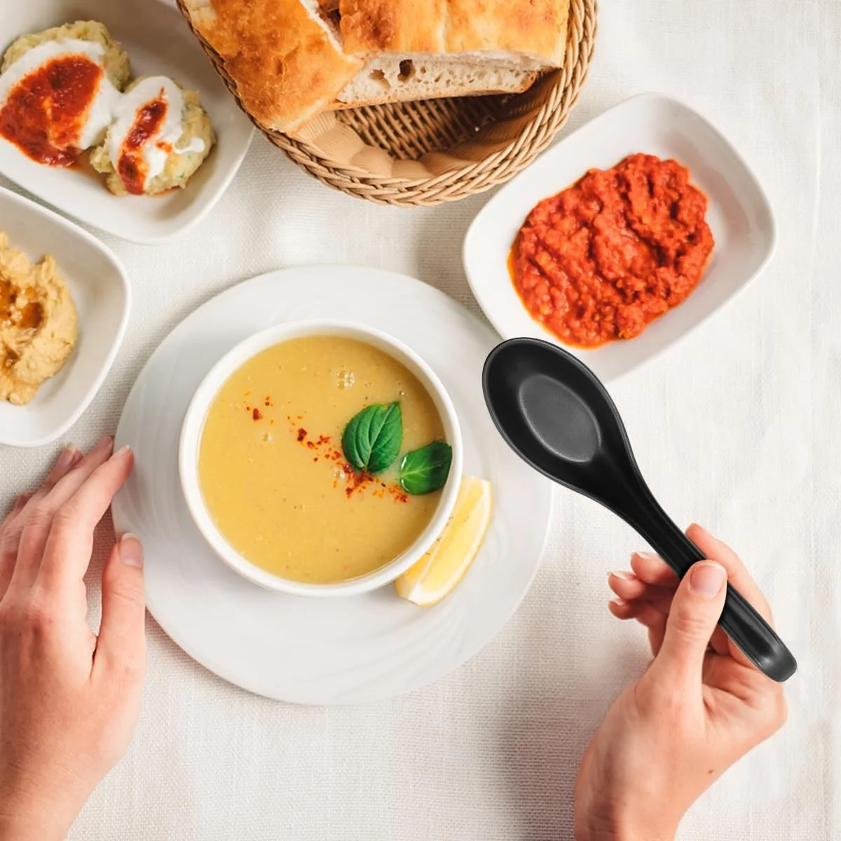 Набір супових ложок з меламіну 6 шт., азіатські, фото №4 Набір супових ложок з меламіну 6 шт., азіатські, фото №4