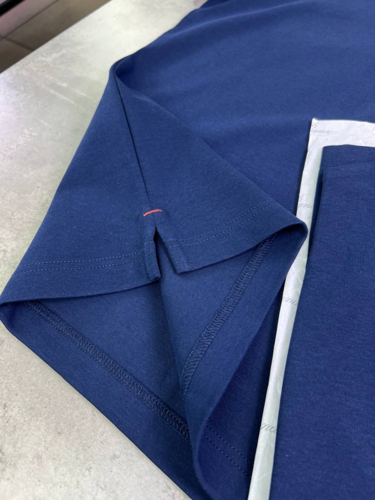 Футболка Loro Piana classic dark синя f664, фото №4