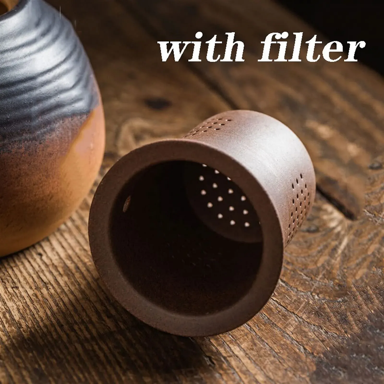 Чайник WAOCEO Керамічний 1000 мл з ручкою для відкритого вогню з фільтром, фото №4 Чайник WAOCEO Керамічний 1000 мл з ручкою для відкритого вогню з фільтром, фото №4