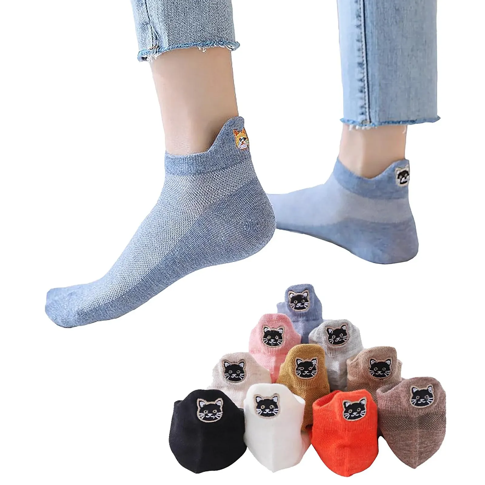 Носки Кошка Хлопок для Женщин, Девочек и Мальчиков, 10 пар, EU 35-40, Разноцветные, фото №1 Носки Кошка Хлопок для Женщин, Девочек и Мальчиков, 10 пар, EU 35-40, Разноцветные, фото №1