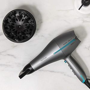 Фен Cecotec Bamba IoniCare 5300 Maxi Aura Ionic, 2200 Вт, AC-мотор, функция холодного воздуха, кабель 1,8 м, с диффузором и концентратором, черный synthetic.ua - Фото 1
