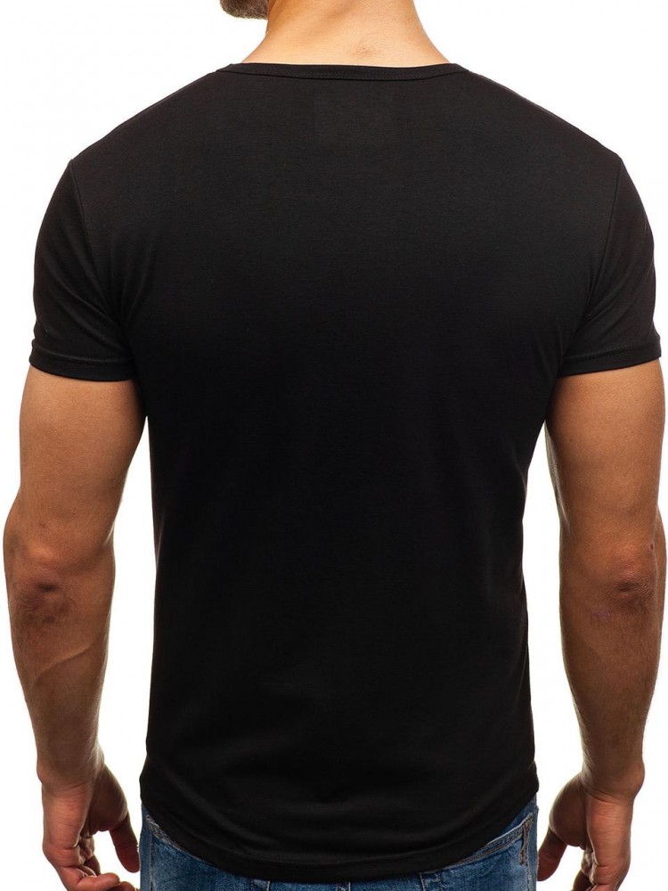 Футболка мужская удлиненная Черная, фото №4