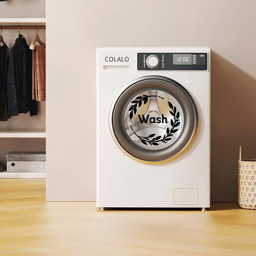 Наклейка на стіну SUPERDANT Написи Wash та Dry з вінком Чорна 56 x 28 см, фото №3