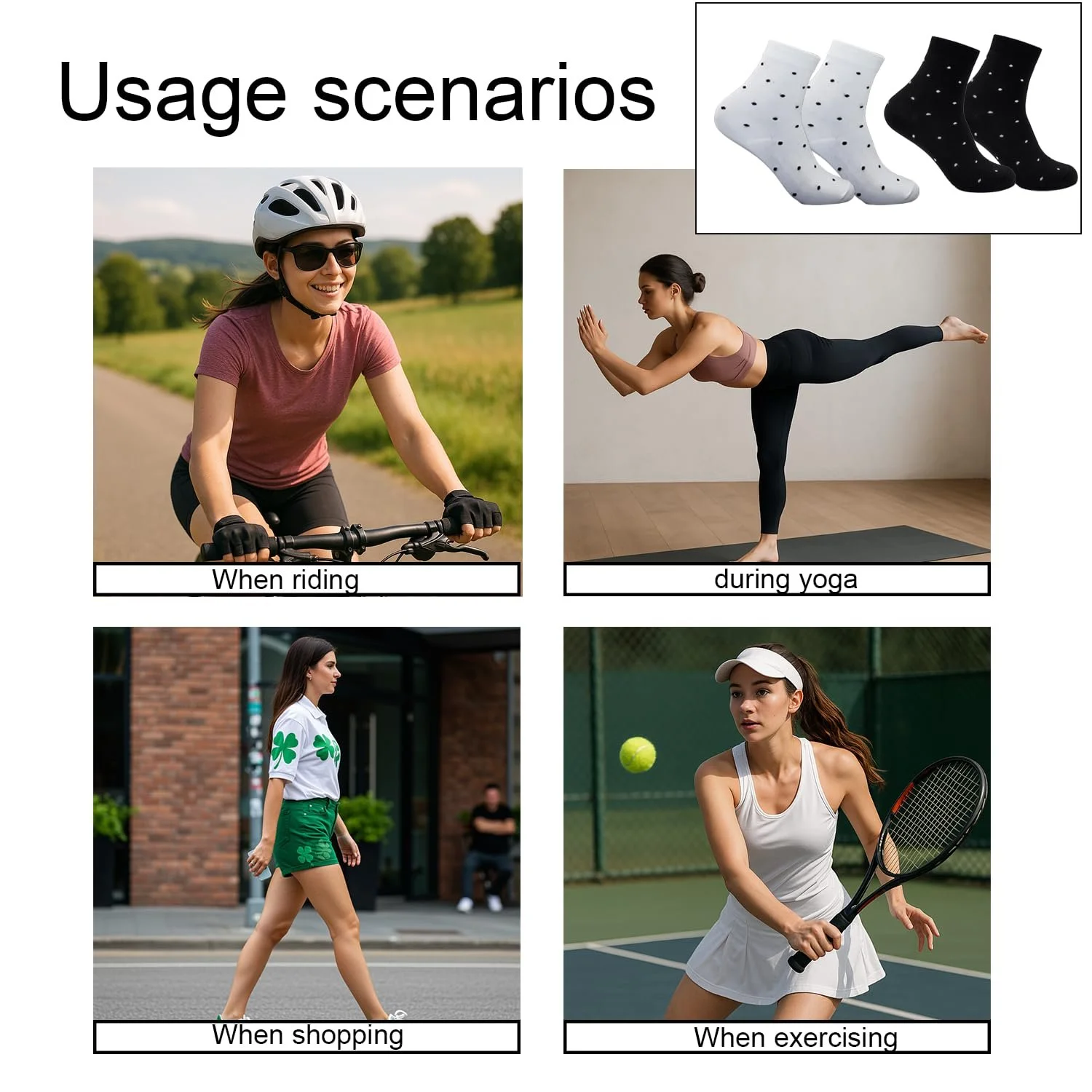 Женские носки ALLY-MAGIC Хлопковые носки Спортивные носки Классические носки в горошек для женщин Разноцветные E24-BDZTNW, размер 35-38, фото №5