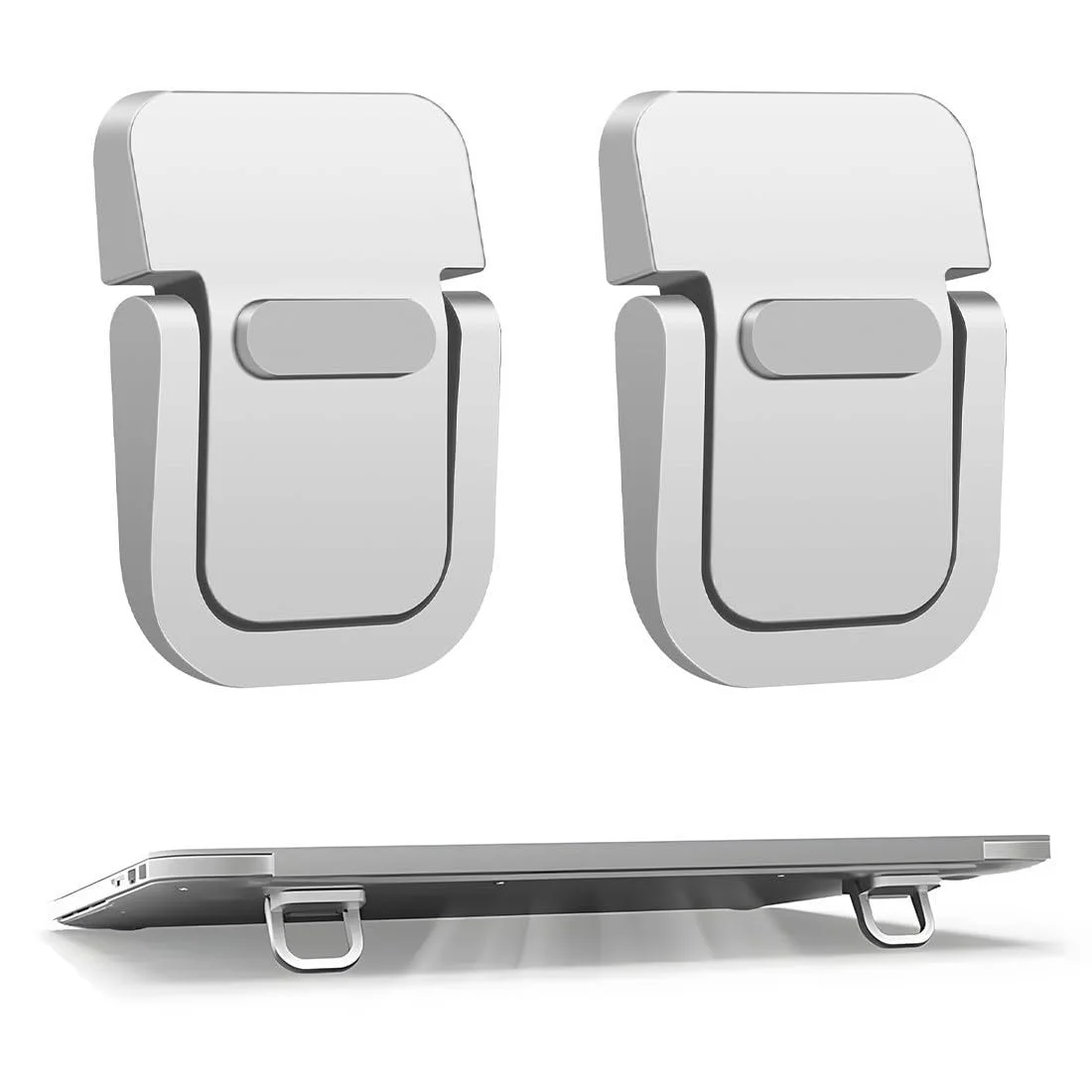 Подставка для ноутбука алюминиевая с вентиляцией (1 пара) совместимая с MacBook Air/Pro, Lenovo, Huawei, Acer, Dell, HP, фото №1