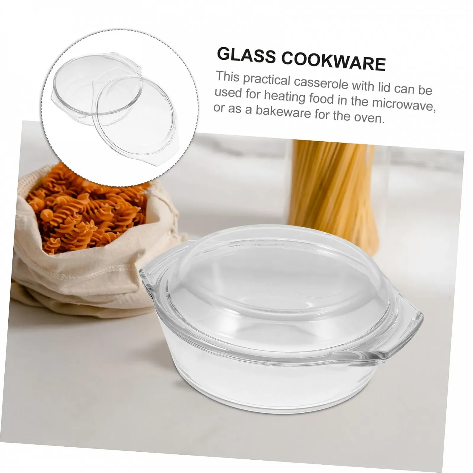 Форма для запікання з кришкою термостійка прозора Glass, фото №3 Форма для запікання з кришкою термостійка прозора Glass, фото №3