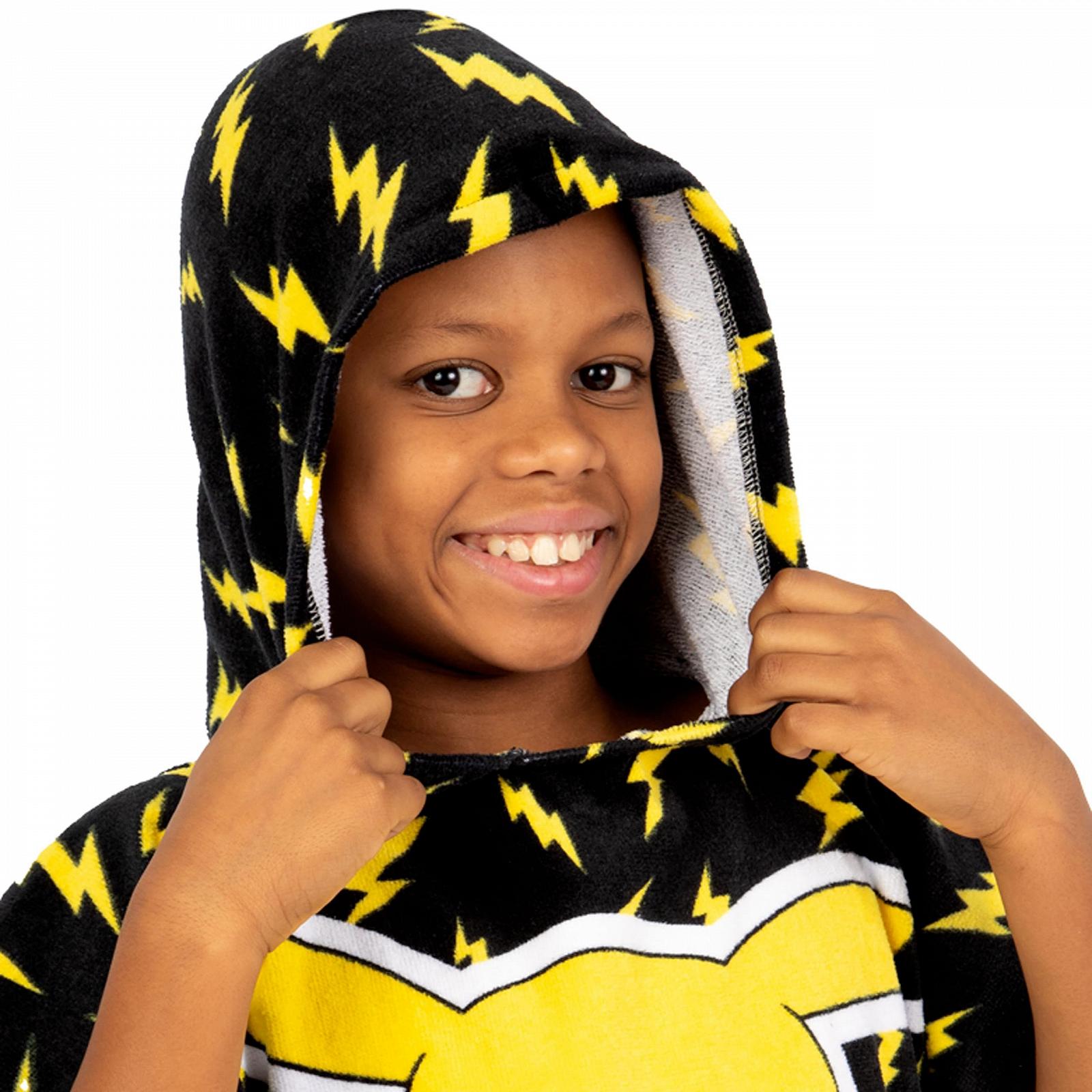 Пончо банное детское Pokémon Pikachu, полотенце с капюшоном, хлопковое пончо, One Size, черное, фото №3