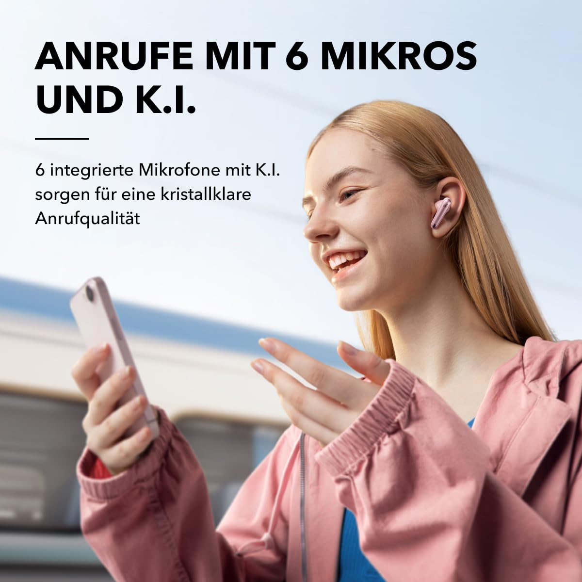 Наушники Anker soundcore Liberty 4 NC Беспроводные с Шумоподавлением Розовый, фото №6