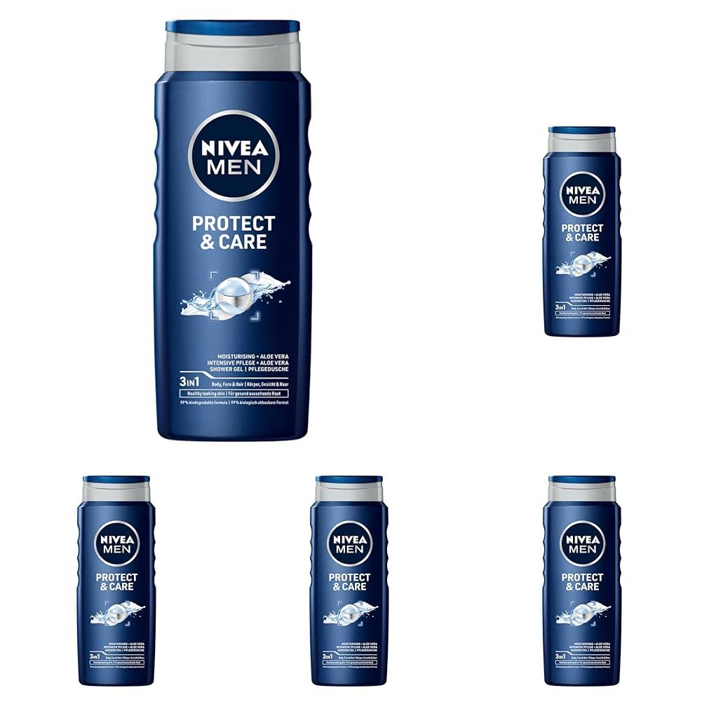 Гель для душа NIVEA MEN Protect&Care с алоэ вера 500 мл (Упаковка из 5 шт.), фото №1