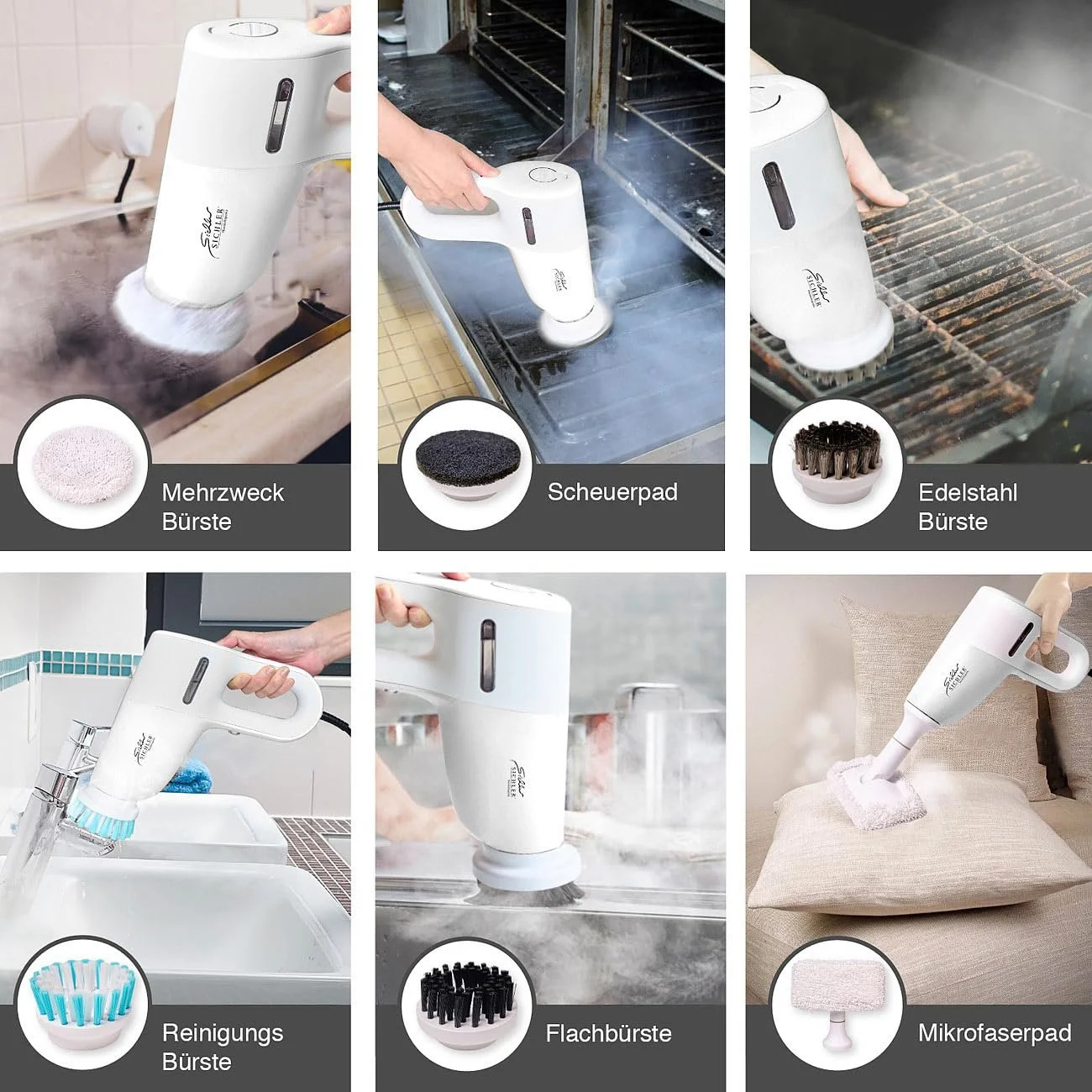 Пароочисник ручний та для підлоги Sichler Haushaltsgeräte DB-500 1200 Вт, фото №8