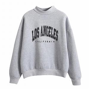 Женский свитшот с принтом Los Angeles, Калифорния, круглый вырез, топ в стиле колледжа, длинный рукав, Backwoods, графическое худи, воротник-стойка, однотонный, с буквенным принтом, свободный крой - Фото 1