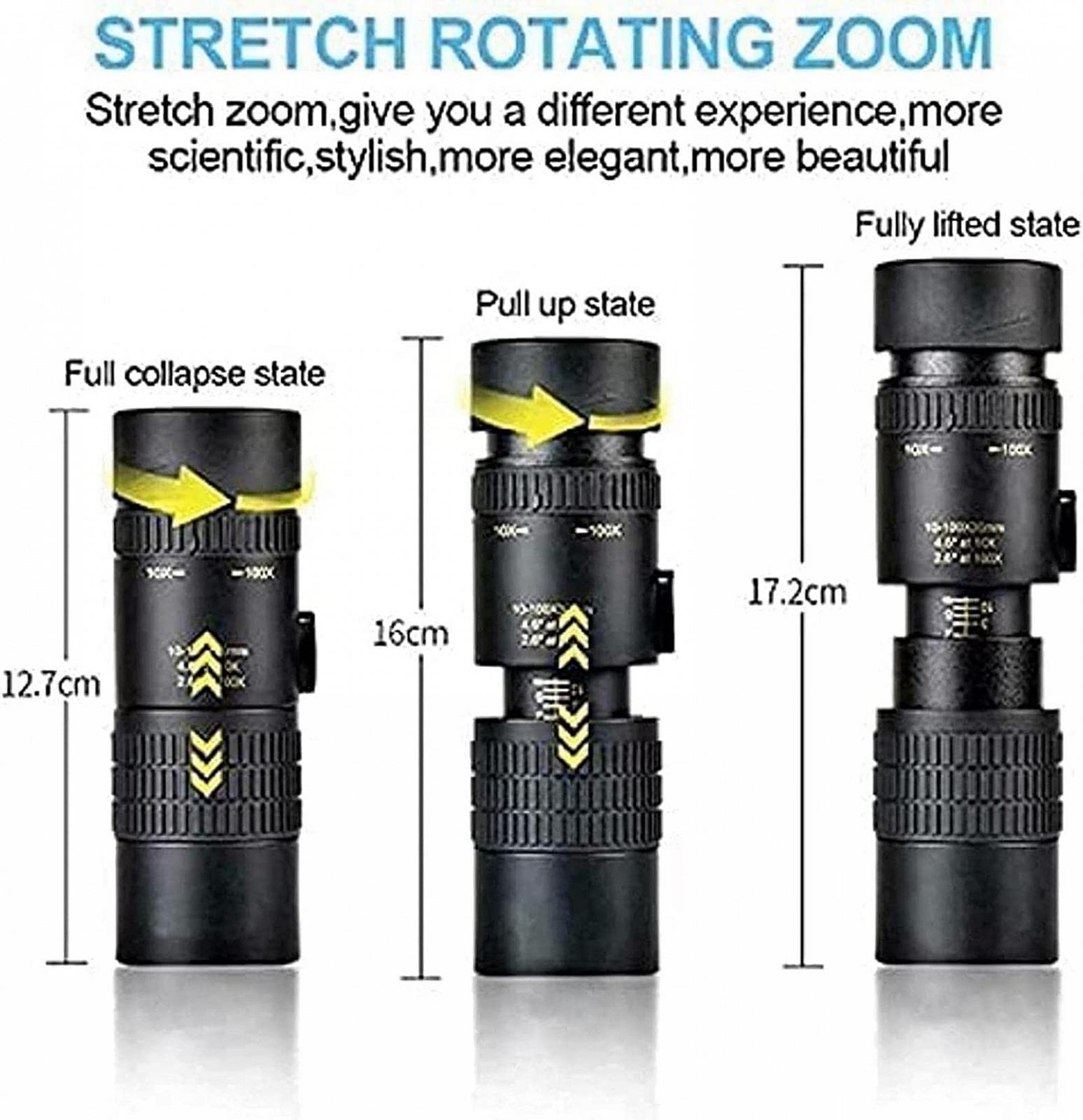 Телескоп 4k 4k 10-300x40mm Super Telephoto Zoom Монокулярный телескоп Портативный с увеличением 300x, фото №6