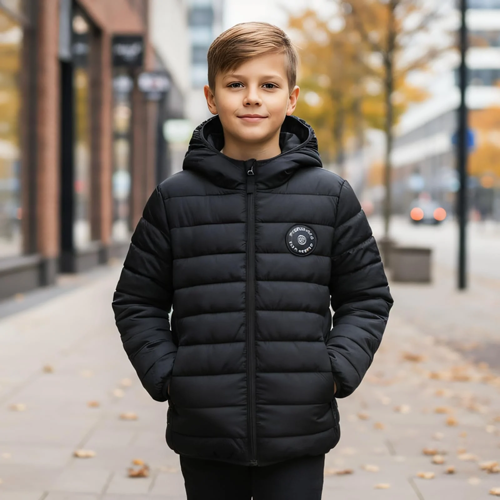 Куртка для хлопчиків з капюшоном Sunny Sprout Легка перехідна Осінь Вітрозахисні рукава, фото №6