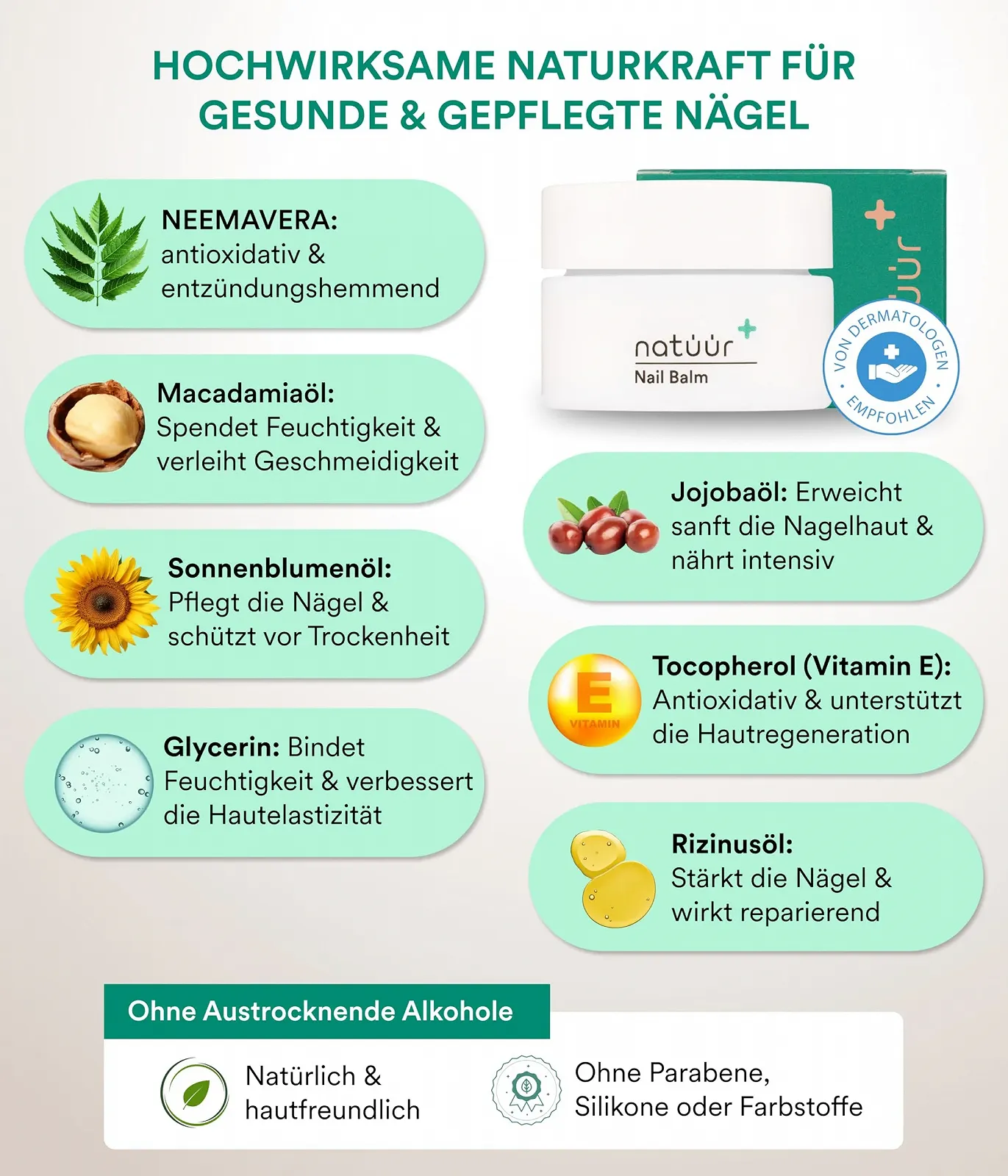 Бальзам для нігтів NeemAVERA з екстрактом німу 15 мл, фото №3