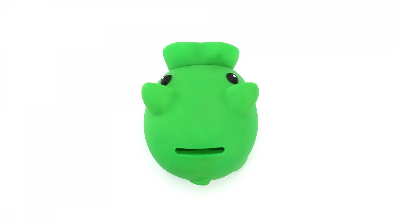 Копилка Свинья из мягкой резины Зеленая, фото №3