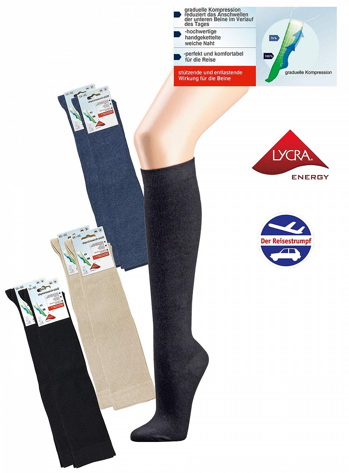 Гольфы LYCRA Energy CH-472 Компрессионные Мужские и Женские Черный Бежевый Джинс 39-42, фото №3