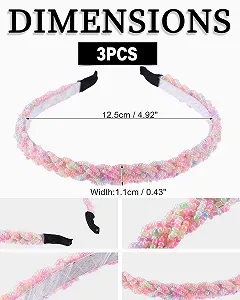 Обруч на голову Вязаная с жемчугом 3 шт synthetic.ua - Фото 1