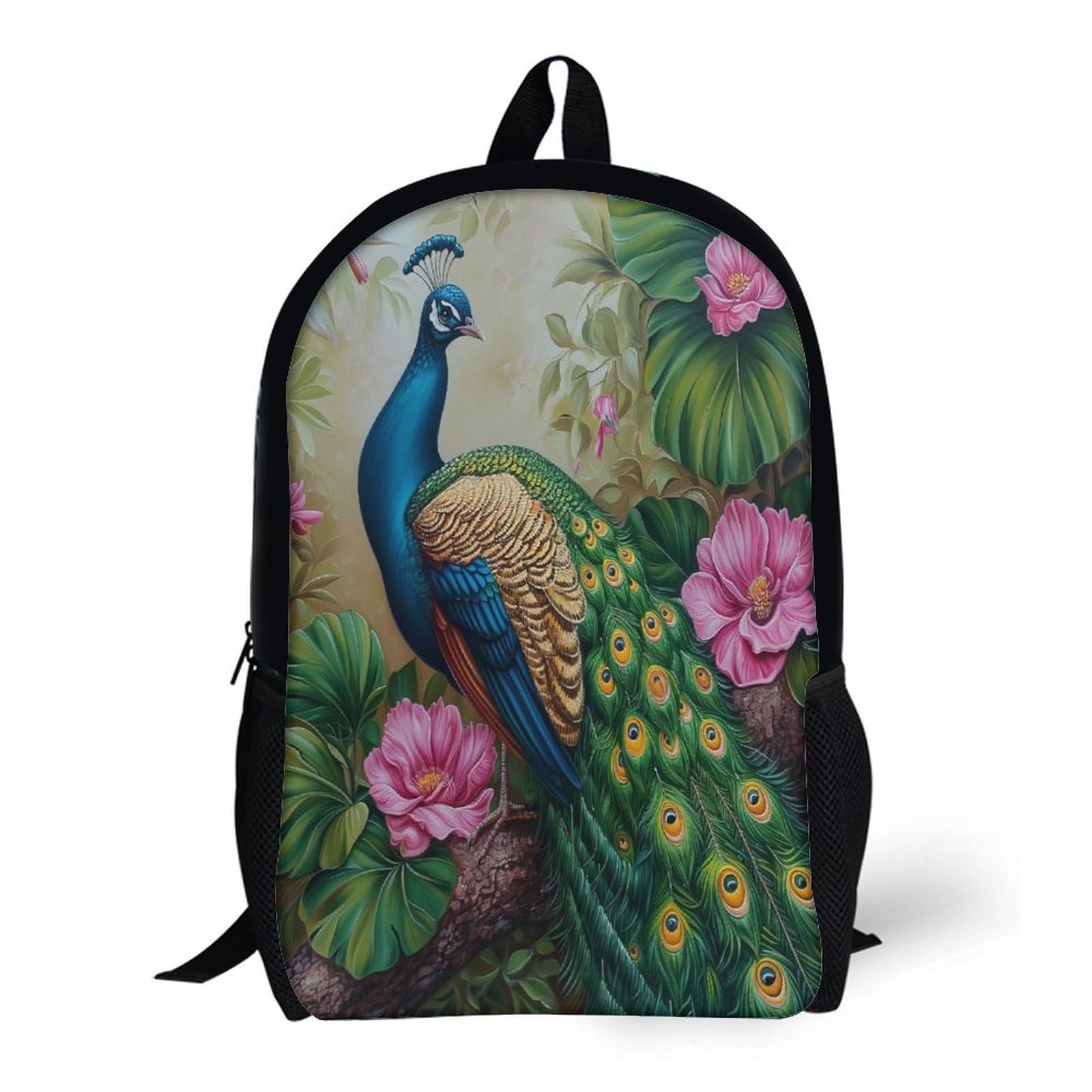 Рюкзак Peacock для школи для дівчаток і хлопчиків, підлітків, підходить для ноутбука, шкільний ранець, вінтажний повсякденний рюкзак для подорожей, роботи, кемпінгу, 17 дюймів, фото №6