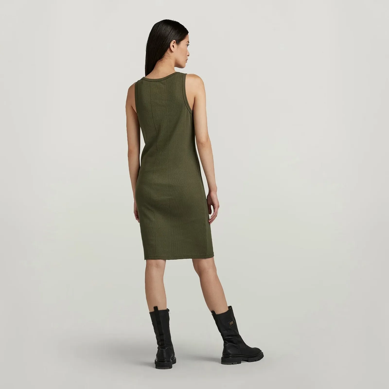Женское платье G-Star Engineered Rib Tank Dress Shadow Olive - S, фото №3 Женское платье G-Star Engineered Rib Tank Dress Shadow Olive - S, фото №3