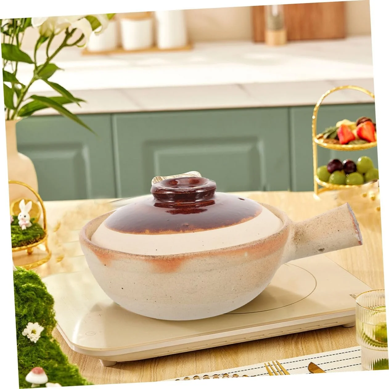 Керамічна каструля Sosoport з кришкою для супів та тушкування, фото №8