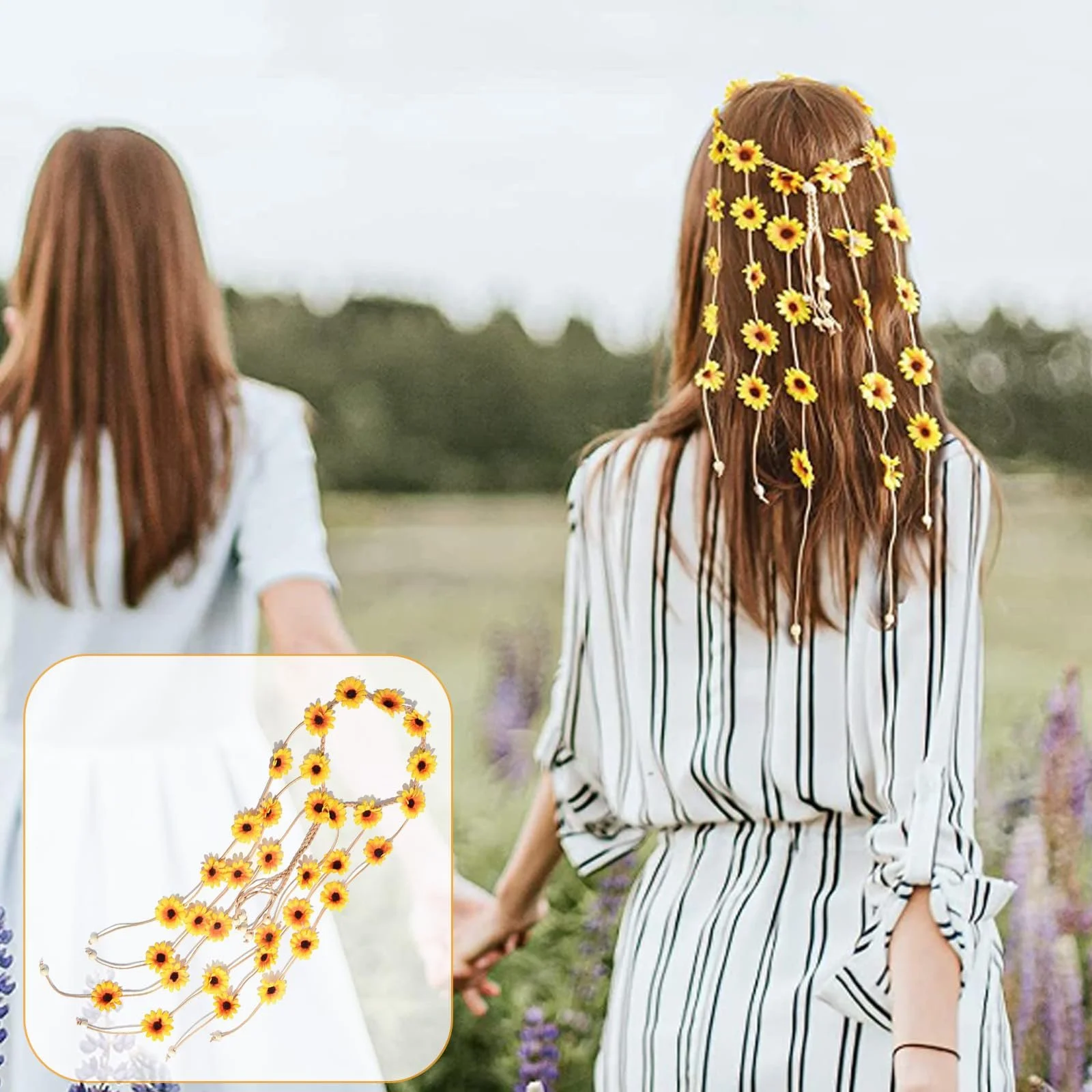 Вінок Соняшник, Регульовані Аксесуари для Волосся, фото №5