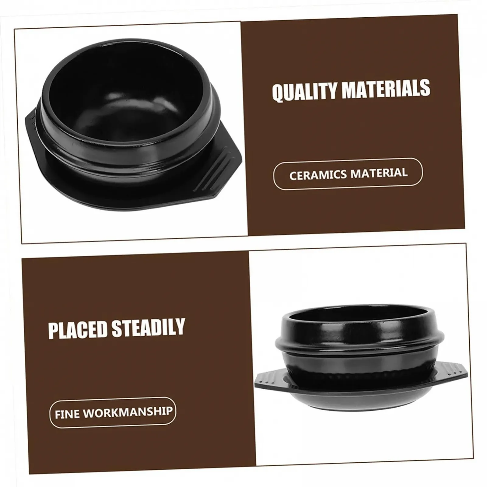 Кастрюля для тушения Керамическая с нескользящим поддоном Гладкая поверхность, фото №3