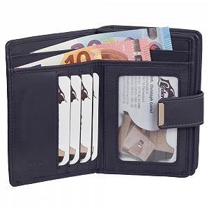 Кошелек Женский RFID Кожаный Ledershop24 Темно-синий Стандартный размер synthetic.ua - Фото 1