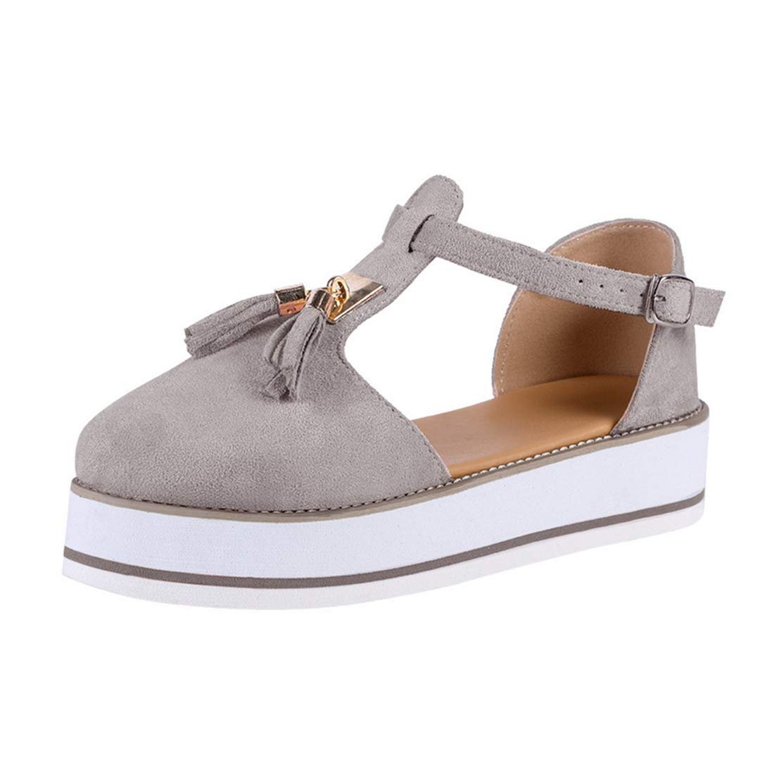 Летние Сандали Женские Платформа Кожаные Закрытый Носок, фото №4