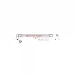 Гальмівний шланг METZGER 4111639 для VOLVO, передня вісь зліва, передня вісь справа - Фото 1