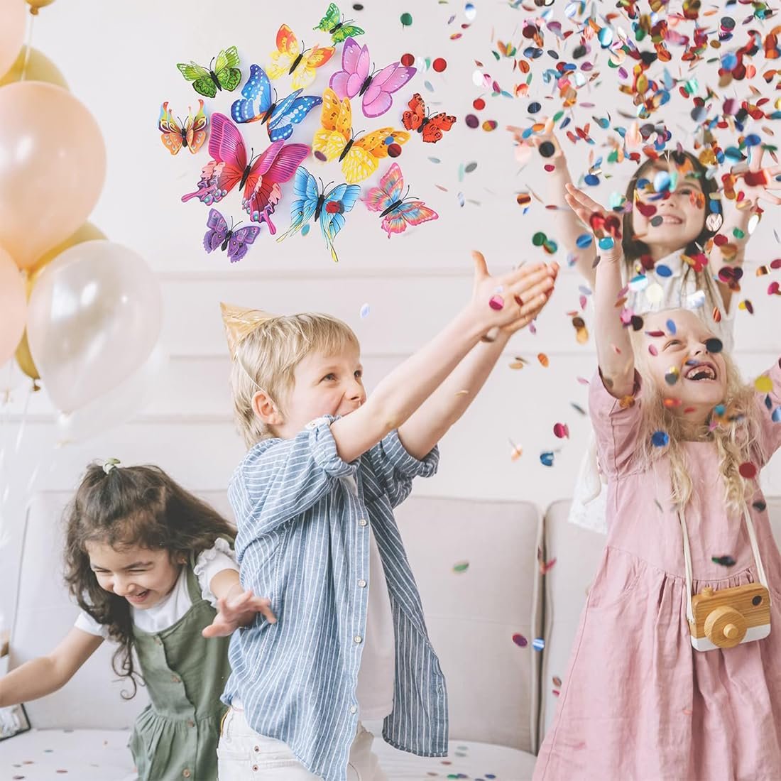 Наклейки на стіну Метелики Набір 12 шт. Акварельні Рожеві, фото №4 Наклейки на стіну Метелики Набір 12 шт. Акварельні Рожеві, фото №4